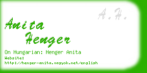 anita henger business card